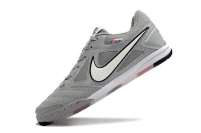 Men's Supre x Nike SB Gato IC Football Shoes - Grey/White/Red/Black