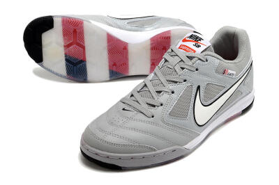 Men's Supre x Nike SB Gato IC Football Shoes - Grey/White/Red/Black