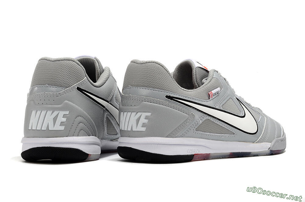 Men's Supre x Nike SB Gato IC Football Shoes - Grey/White/Red/Black 6