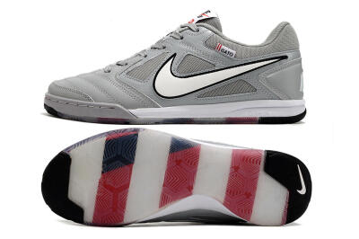 Men's Supre x Nike SB Gato IC Football Shoes - Grey/White/Red/Black