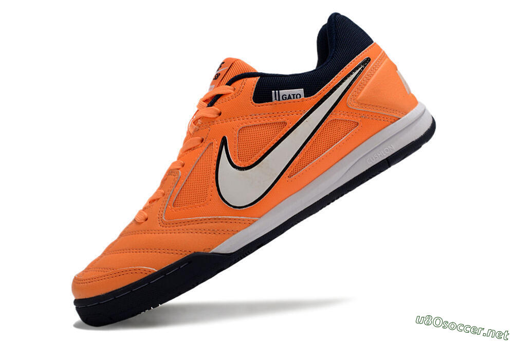 Men's Supre x Nike SB Gato IC Football Shoes - Orange/White/Blue 5