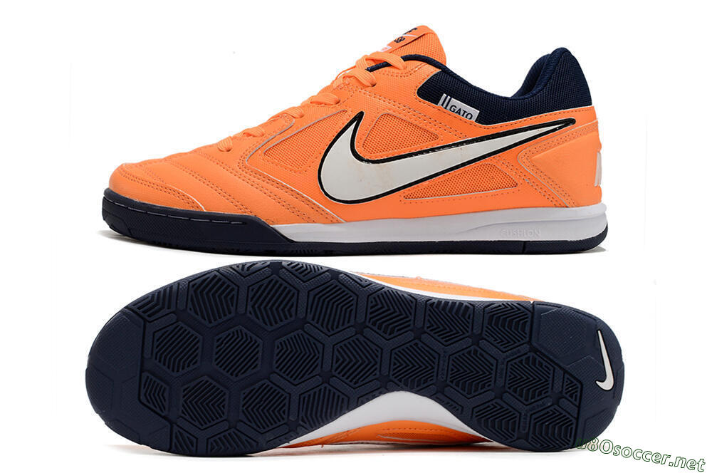 Men's Supre x Nike SB Gato IC Football Shoes - Orange/White/Blue 1
