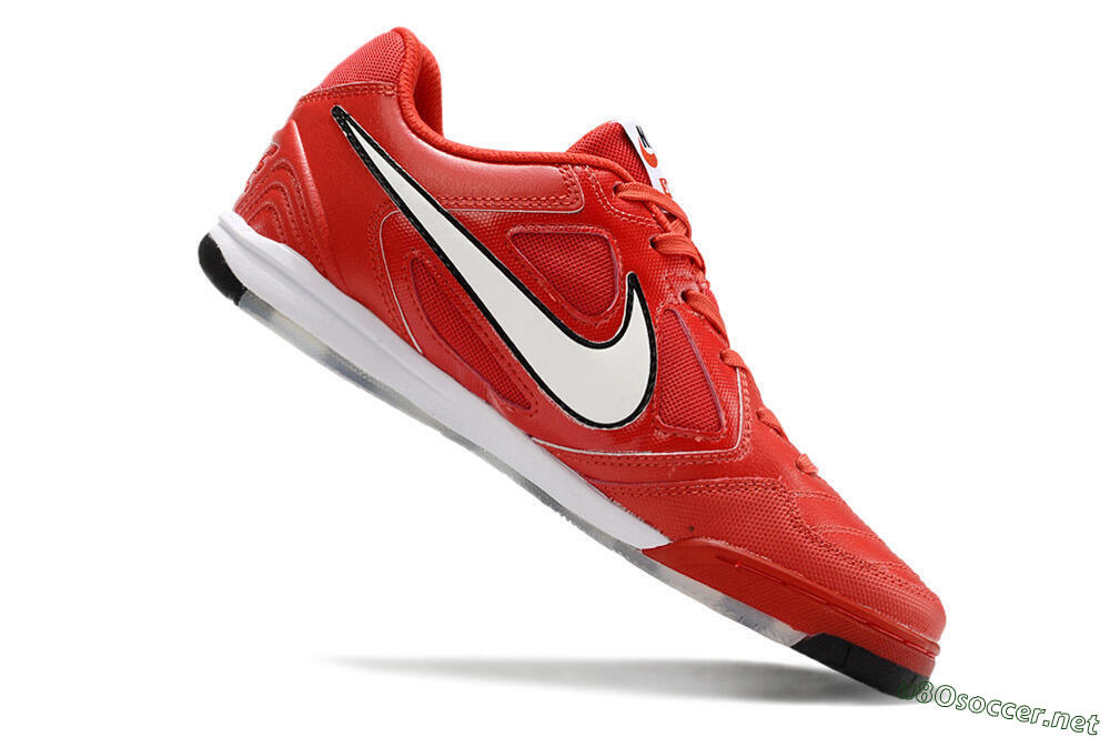 Men's Supre x Nike SB Gato IC Football Shoes - Red/White/Black 4