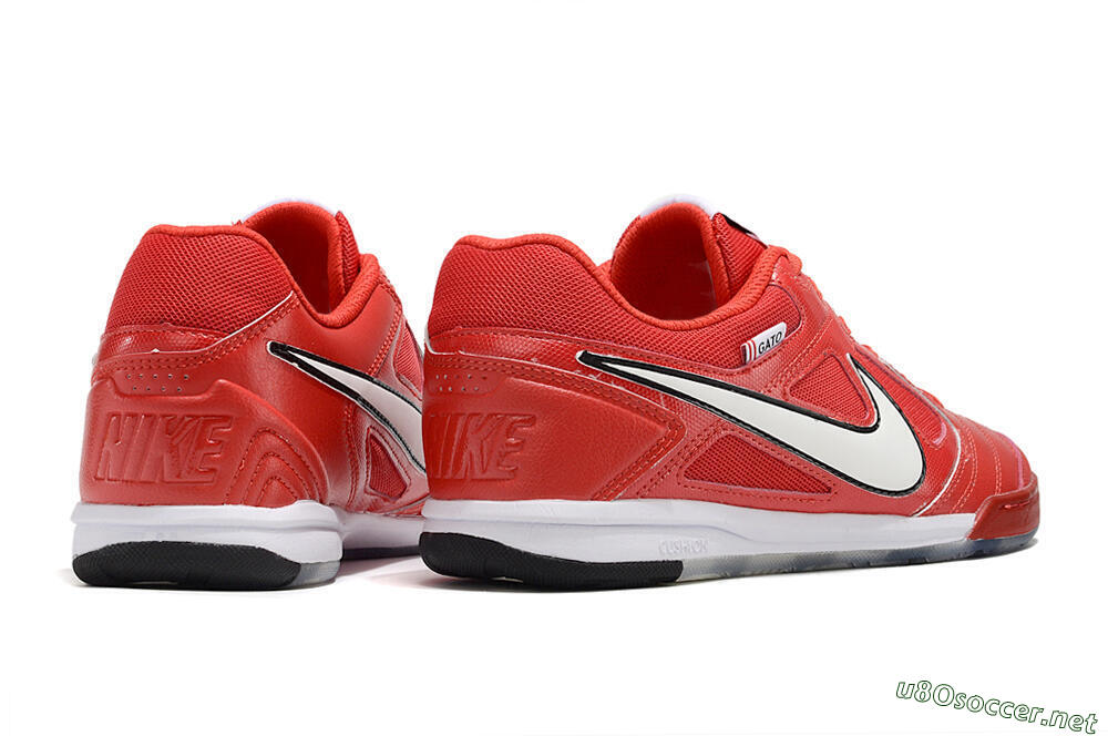 Men's Supre x Nike SB Gato IC Football Shoes - Red/White/Black 6