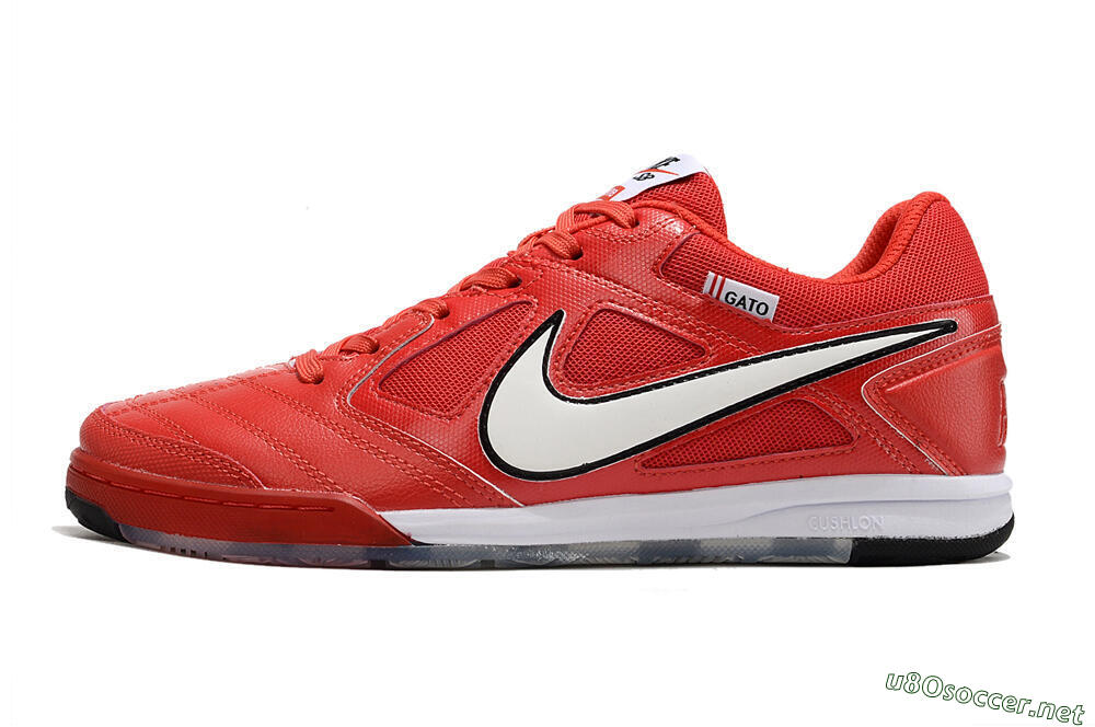 Men's Supre x Nike SB Gato IC Football Shoes - Red/White/Black 0