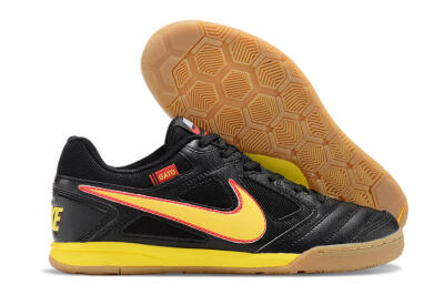 Men's Supre x Nike SB Gato IC Football Shoes - Black/Yellow/Red