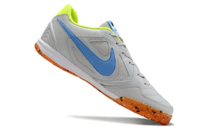 Men's Supre x Nike SB Gato IC Football Shoes - Grey/Blue/Yellow
