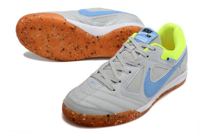 Men's Supre x Nike SB Gato IC Football Shoes - Grey/Blue/Yellow