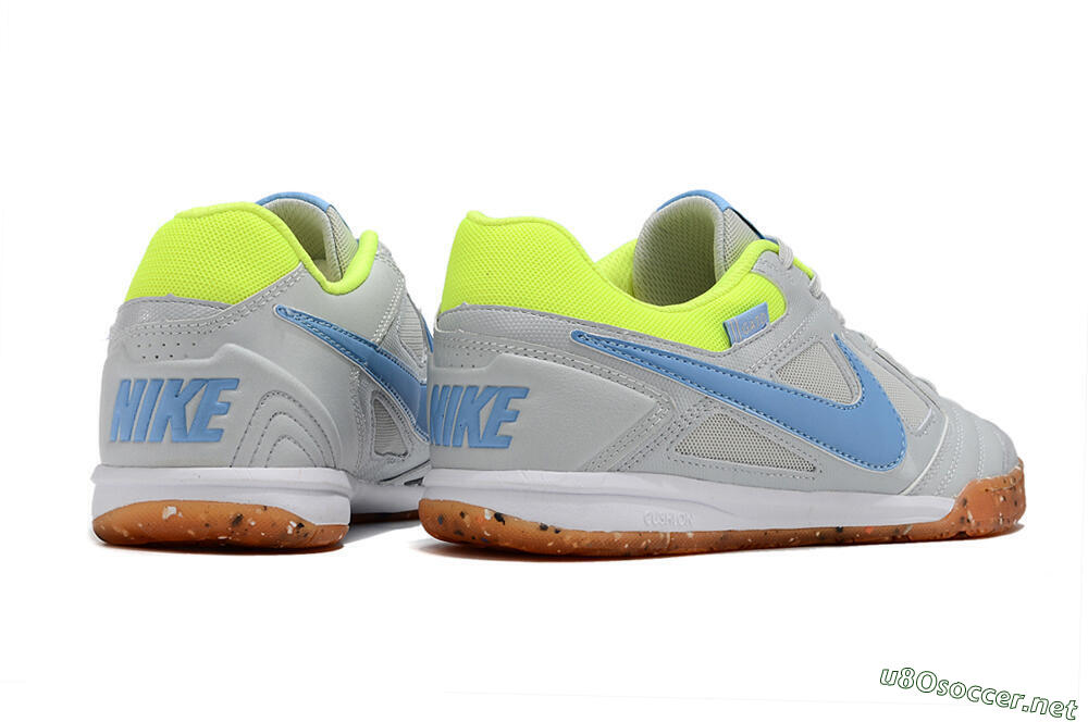 Men's Supre x Nike SB Gato IC Football Shoes - Grey/Blue/Yellow 6