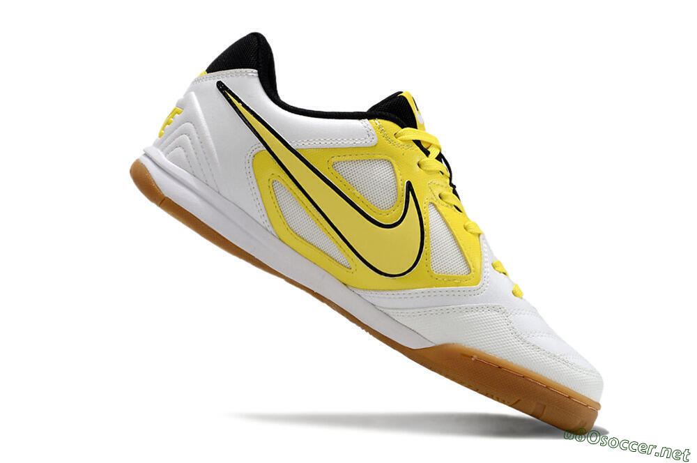 Men's Supre x Nike SB Gato IC Football Shoes - White/Yellow/Black 4