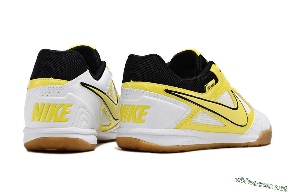 Men's Supre x Nike SB Gato IC Football Shoes - White/Yellow/Black 6
