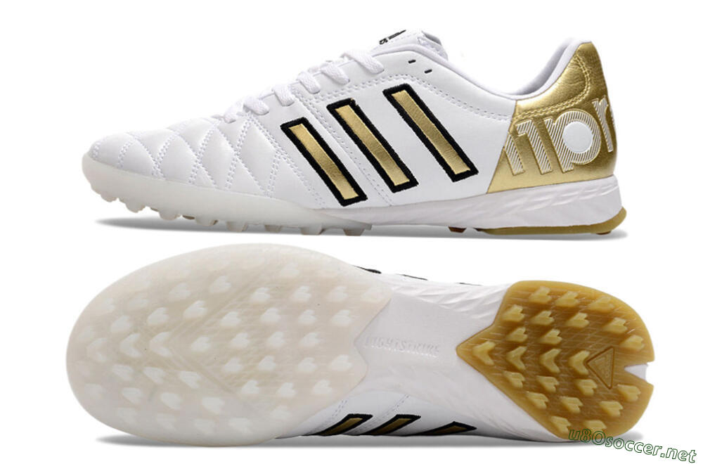 Men's Adidas AdiPure Limited Edition 11PRO TK TF Football Shoes - White/Yellow/Gold 1