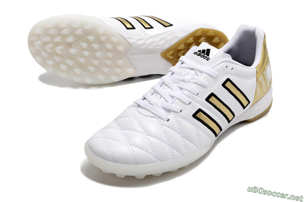 Men's Adidas AdiPure Limited Edition 11PRO TK TF Football Shoes - White/Yellow/Gold 3