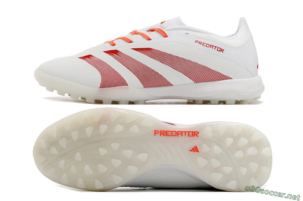 Unisex Adidas Predator 24 Elite TF Football Shoes - White/Red 1