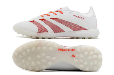Unisex Adidas Predator 24 Elite TF Football Shoes - White/Red