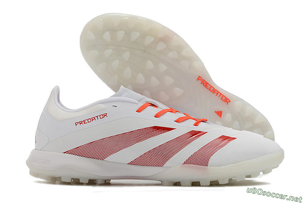 Unisex Adidas Predator 24 Elite TF Football Shoes - White/Red 2