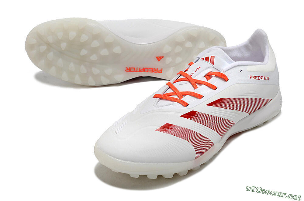 Unisex Adidas Predator 24 Elite TF Football Shoes - White/Red 3