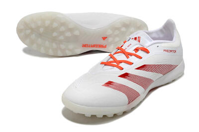 Unisex Adidas Predator 24 Elite TF Football Shoes - White/Red