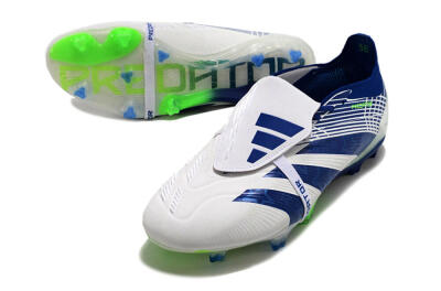 Men's Adidas Predator Elite Foldover Tongue FG Football Boots - White/Blue/Green