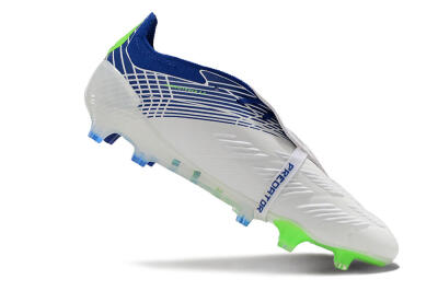 Men's Adidas Predator Elite Foldover Tongue FG Football Boots - White/Blue/Green
