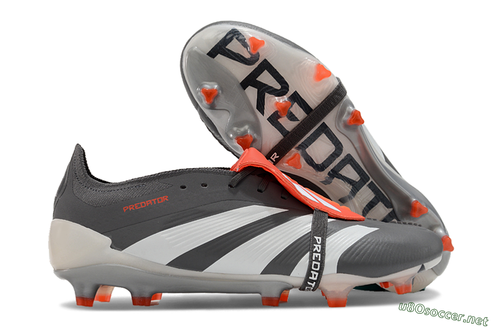 Men's Adidas Predator Elite Foldover Tongue FG Football Boots - Grey/Red/White 2