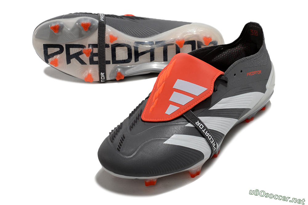 Men's Adidas Predator Elite Foldover Tongue FG Football Boots - Grey/Red/White 3