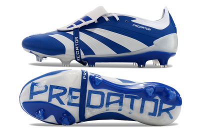 Men's Adidas Predator Elite Foldover Tongue FG Football Boots - Blue/white/Beige