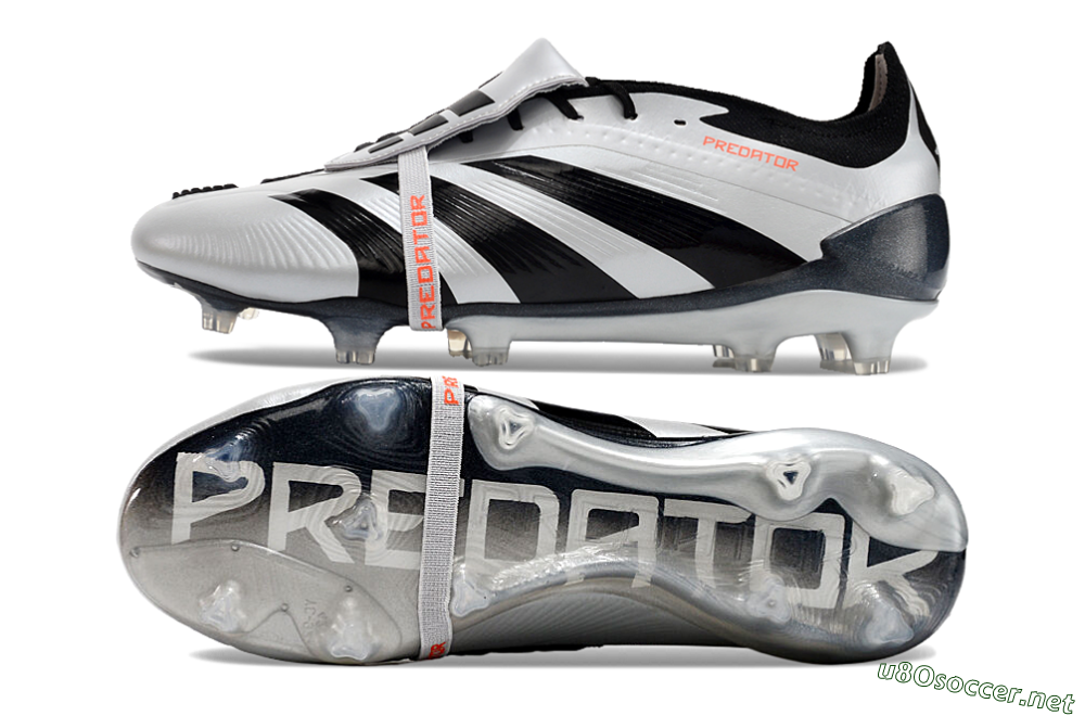 Men's Adidas Predator Elite Foldover Tongue FG Football Boots - Silver/Black/Red 1