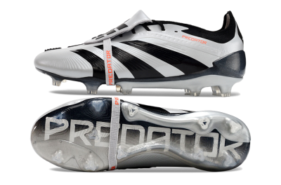 Men's Adidas Predator Elite Foldover Tongue FG Football Boots - Silver/Black/Red