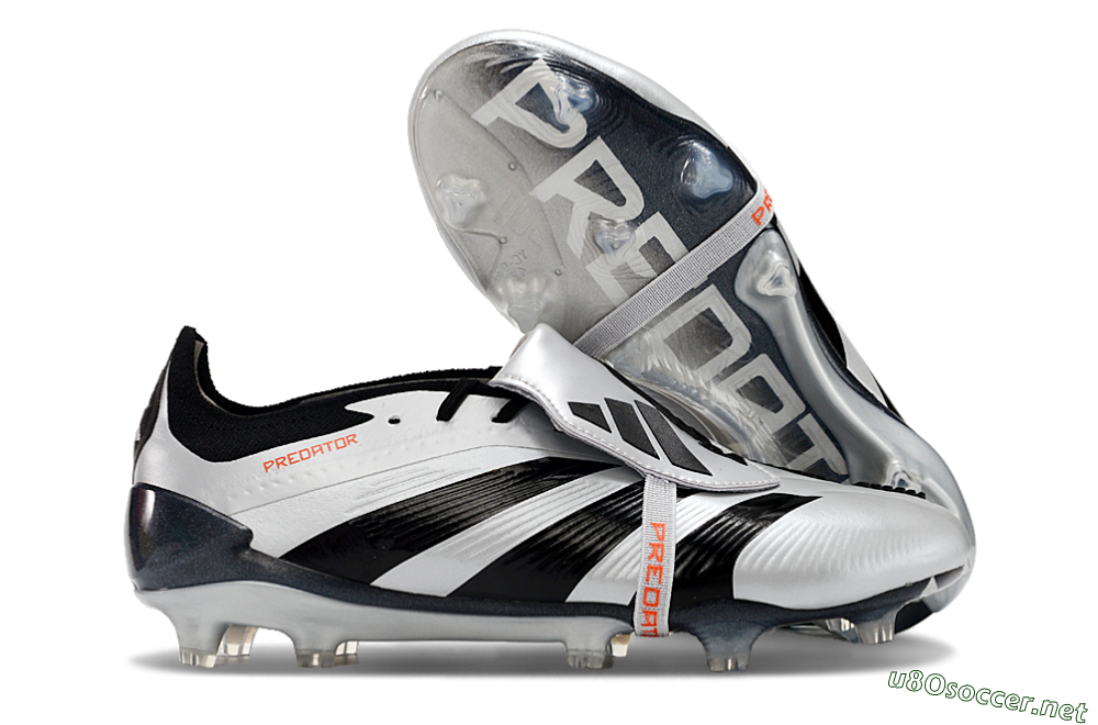 Men's Adidas Predator Elite Foldover Tongue FG Football Boots - Silver/Black/Red 2