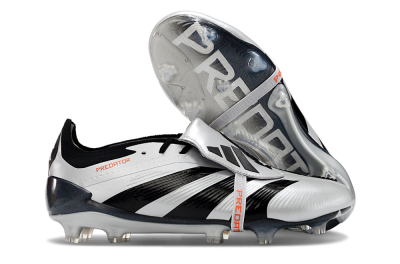 Men's Adidas Predator Elite Foldover Tongue FG Football Boots - Silver/Black/Red