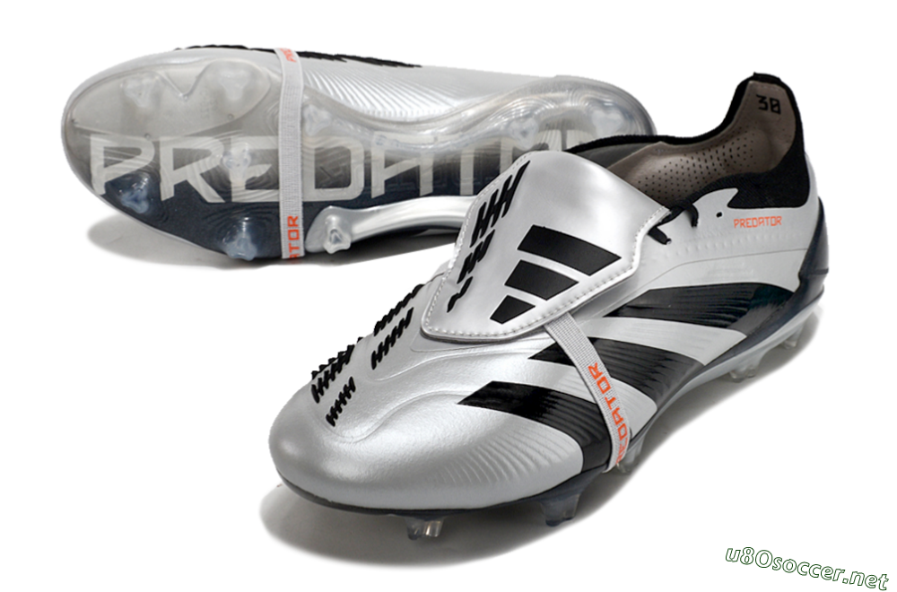 Men's Adidas Predator Elite Foldover Tongue FG Football Boots - Silver/Black/Red 3