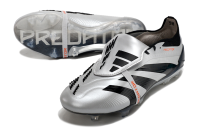 Men's Adidas Predator Elite Foldover Tongue FG Football Boots - Silver/Black/Red