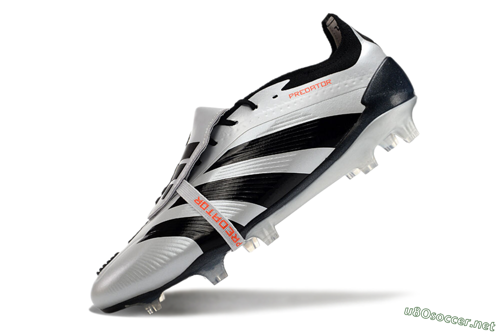 Men's Adidas Predator Elite Foldover Tongue FG Football Boots - Silver/Black/Red 5