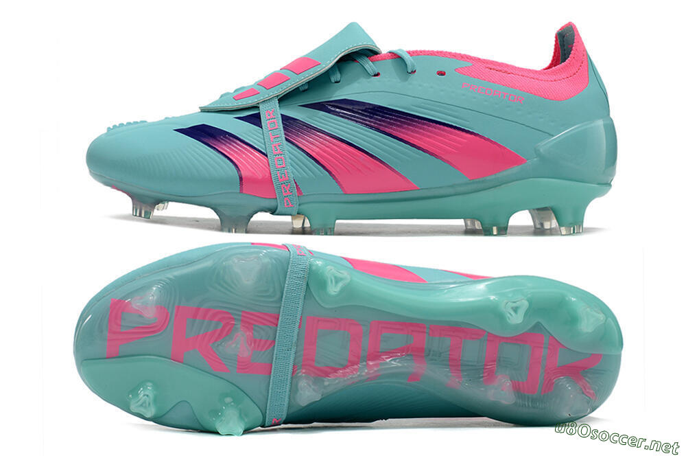 Unisex Adidas Predator Elite Foldover Tongue FG Football Boots - Jade/Red/Pink 1