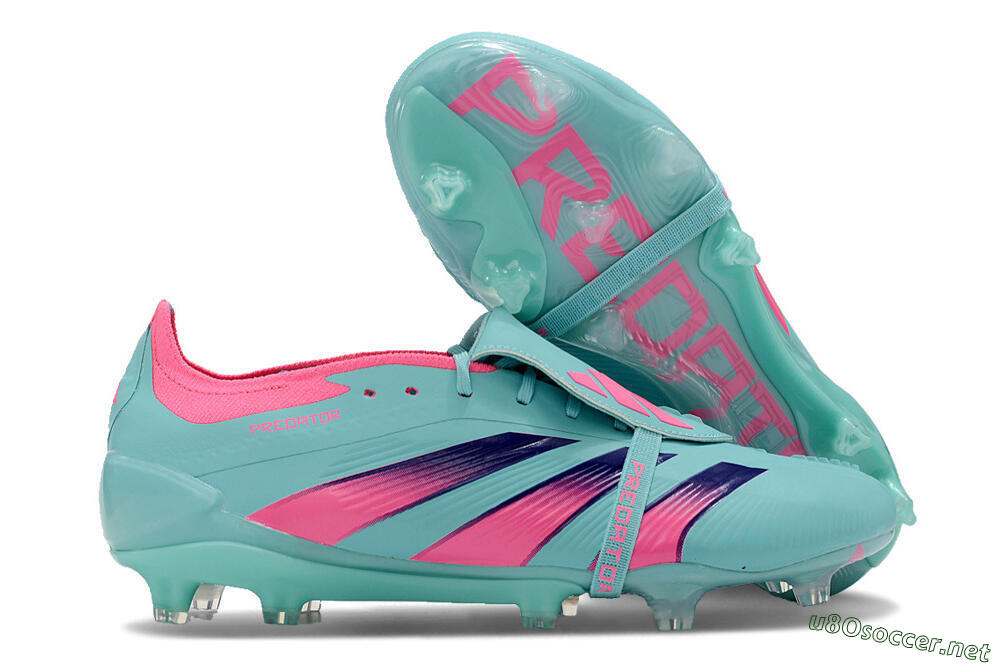 Unisex Adidas Predator Elite Foldover Tongue FG Football Boots - Jade/Red/Pink 2