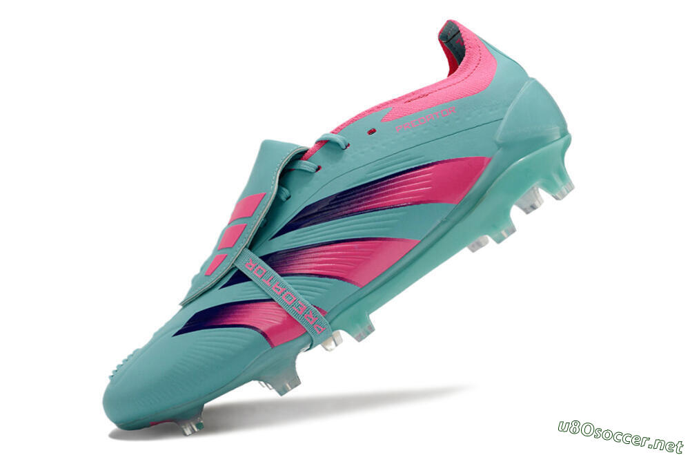 Unisex Adidas Predator Elite Foldover Tongue FG Football Boots - Jade/Red/Pink 5