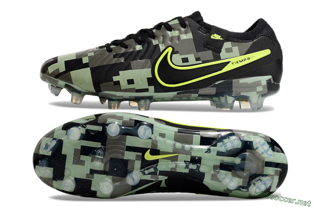Men's Nike Tiempo Legend 10 Elite FG Football Boots - Black/Yellow/Camo 1