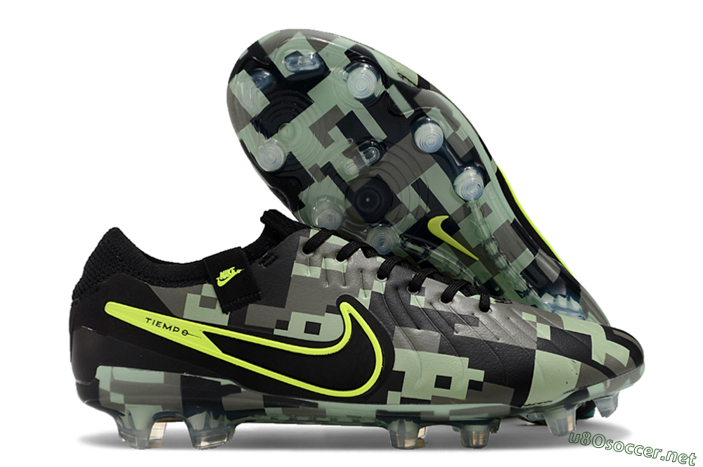 Men's Nike Tiempo Legend 10 Elite FG Football Boots - Black/Yellow/Camo 2