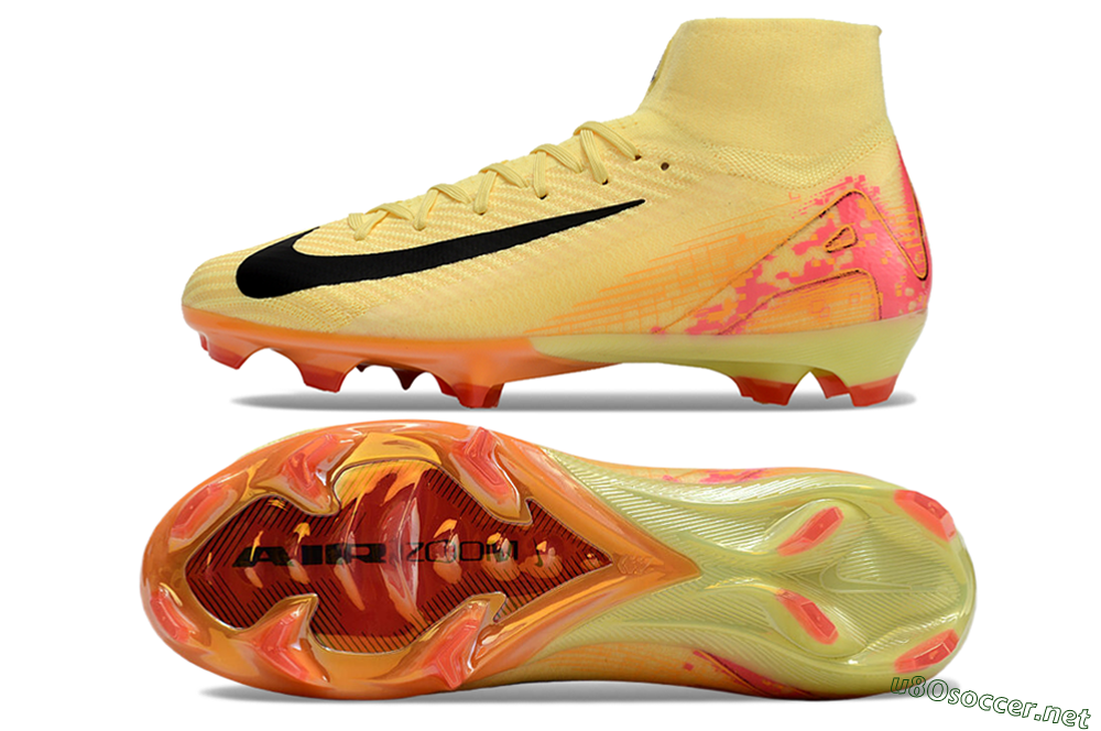 Men's Nike Air Zoom Mercurial Superfly 10 Elite FG Football Boots - Yellow/Black/Pink/Gold 1