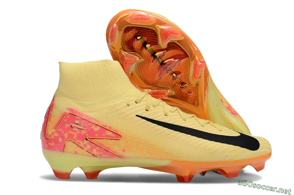 Men's Nike Air Zoom Mercurial Superfly 10 Elite FG Football Boots - Yellow/Black/Pink/Gold 2