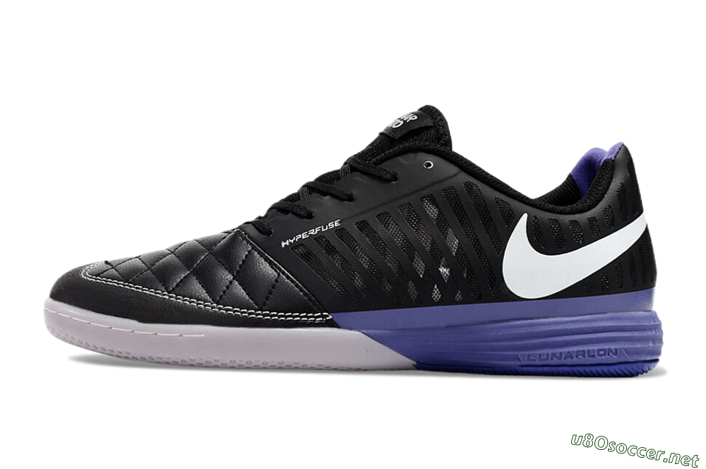 Unisex Nike Lunar Gato 2 IC Football Shoes - Black/White/Purple 0