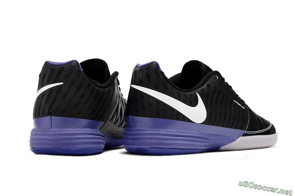Unisex Nike Lunar Gato 2 IC Football Shoes - Black/White/Purple 6