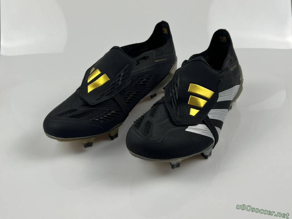 Men's Adidas Predator Elite Foldover Tongue FG Football Boots - Black/White/Gold