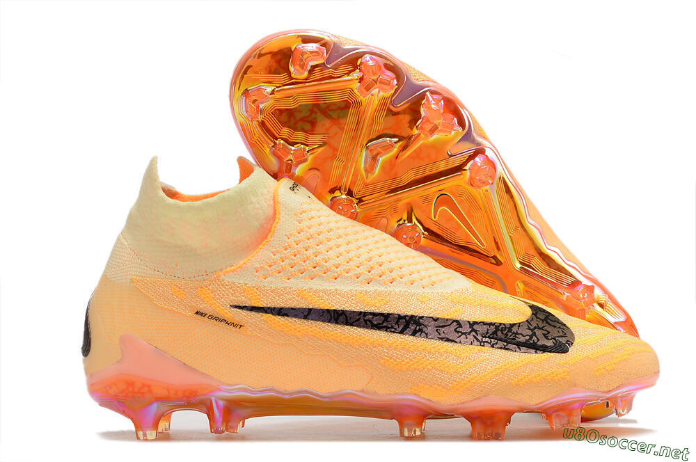 Men's Nike Phantom GX Elite DF Link Blaze Pack FG Football Boots - Citron Tint/Burgundy Crush 2