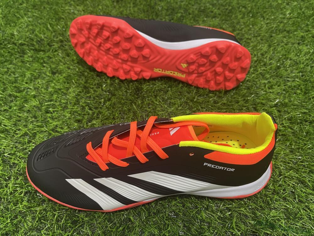 Men's Adidas Predator 24 Elite TF Football Shoes - Black/White/Orange