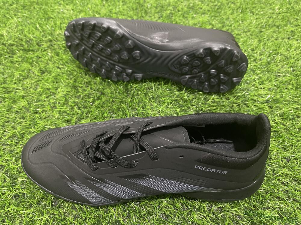 Men's Adidas Predator 24 Elite TF Football Shoes - Black/Silver/Black