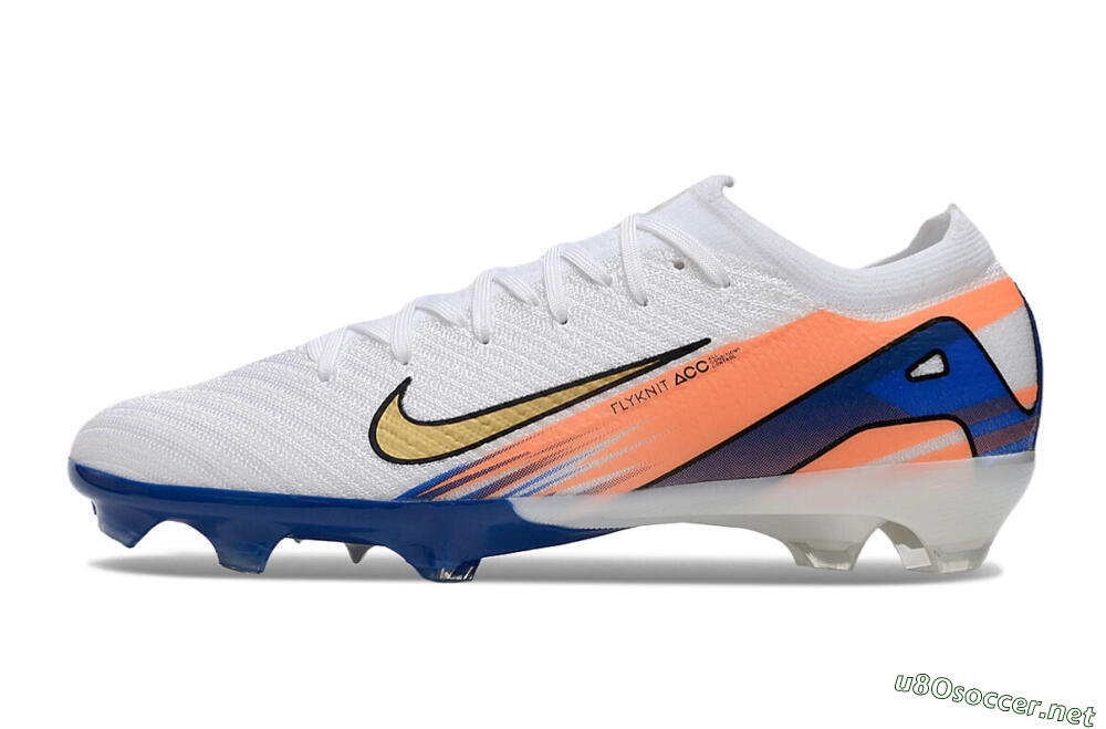 Men's Nike Air Zoom Mercurial Vapor 16 Elite FG Football Boots - White/Yellow/Orange/Blue 0