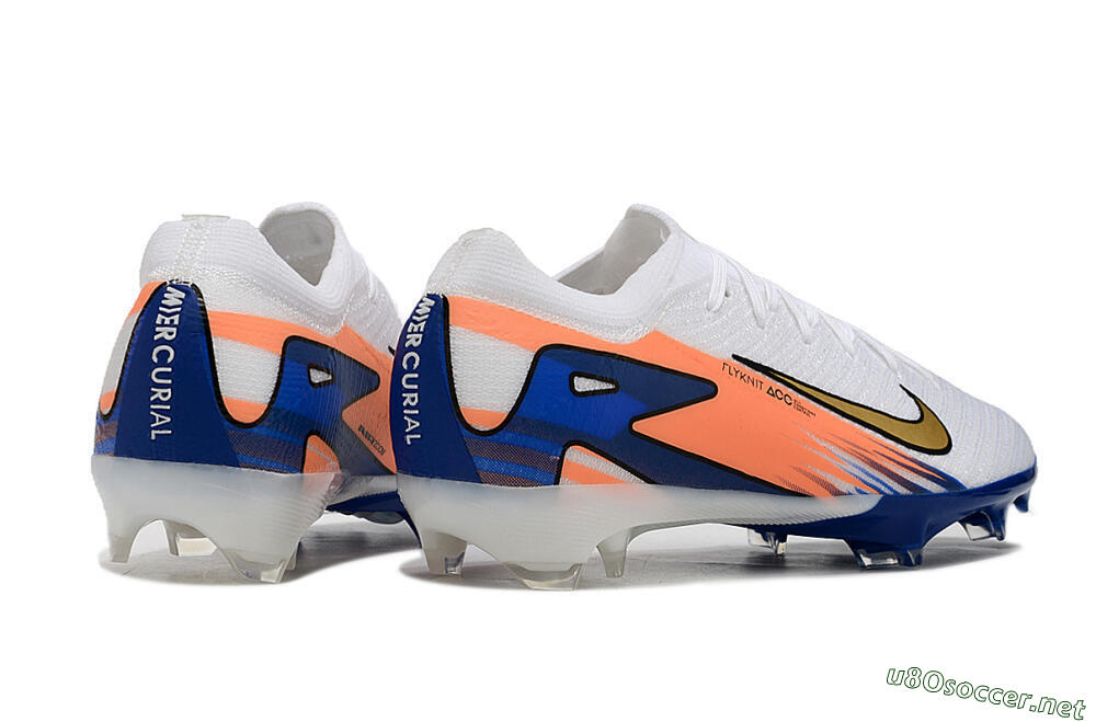 Men's Nike Air Zoom Mercurial Vapor 16 Elite FG Football Boots - White/Yellow/Orange/Blue 6