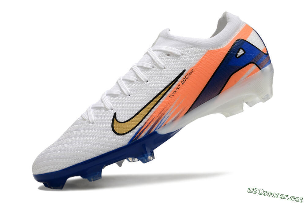 Men's Nike Air Zoom Mercurial Vapor 16 Elite FG Football Boots - White/Yellow/Orange/Blue 5